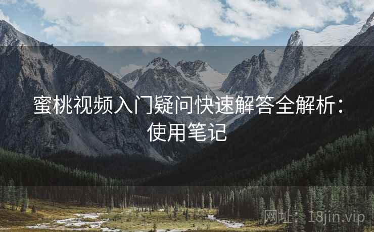 蜜桃视频入门疑问快速解答全解析：使用笔记  第1张